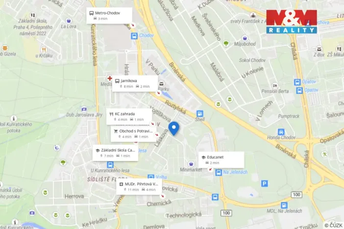 Prodej bytu 2+1, Praha - Chodov, Nechvílova, 45 m2