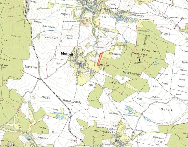 Prodej pole, Mastník, 8516 m2