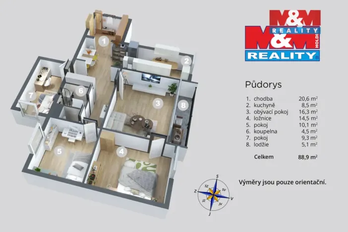 Prodej bytu 4+1, Ústí nad Labem - Krásné Březno, Neštěmická, 84 m2