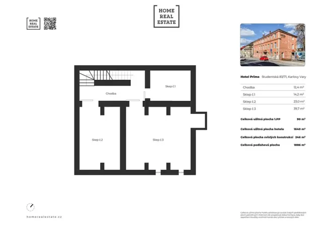 Prodej ubytování, Karlovy Vary, Studentská, 1886 m2