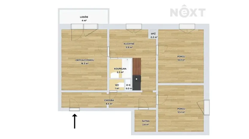 Prodej bytu 3+1, Olomouc, Přichystalova, 71 m2