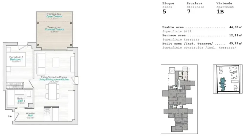 Prodej bytu 2+kk, El Verger, Španělsko, 65 m2