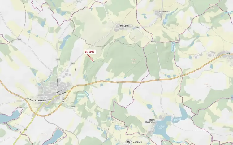 Dražba pozemku, Strmilov, 461 m2