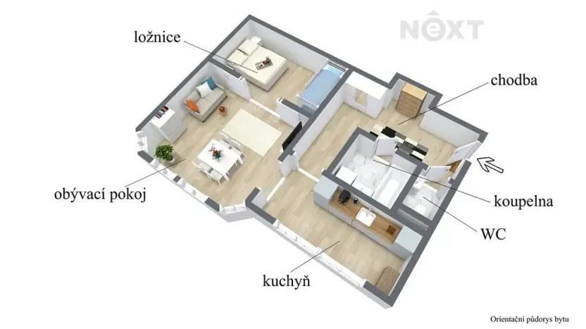 Prodej apartmánu, Vejprty, Moskevská, 53 m2