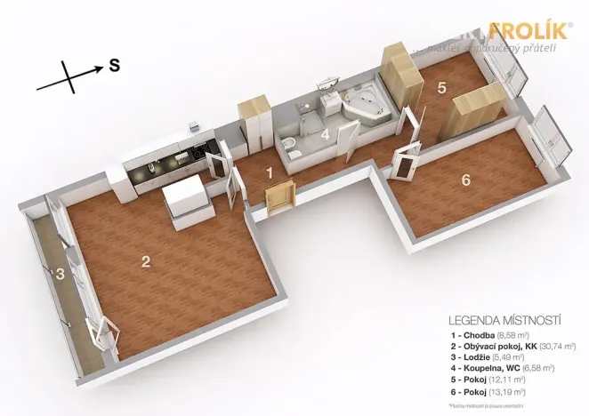 Pronájem bytu 3+kk, Praha - Řepy, Nevanova, 71 m2