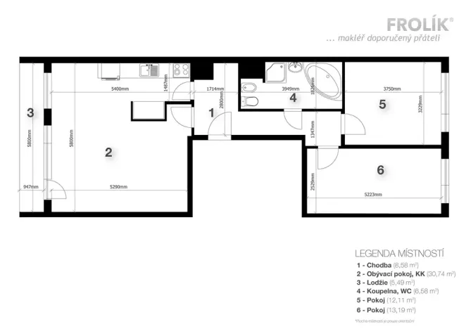 Pronájem bytu 3+kk, Praha - Řepy, Nevanova, 71 m2