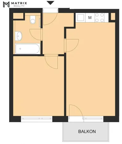 Pronájem bytu 2+kk, Pardubice, Východní, 43 m2