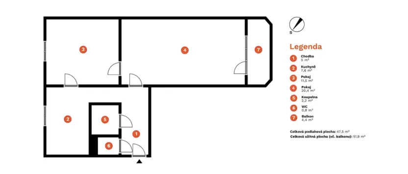 Prodej bytu 2+1, Tišnov, Jamborova, 47 m2