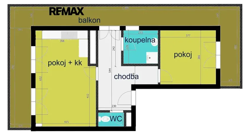 Pronájem bytu 2+kk, Kolín, Janovická, 61 m2
