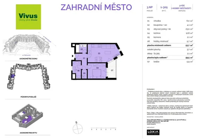 Prodej bytu 2+kk, Praha - Záběhlice, Želivecká, 60 m2