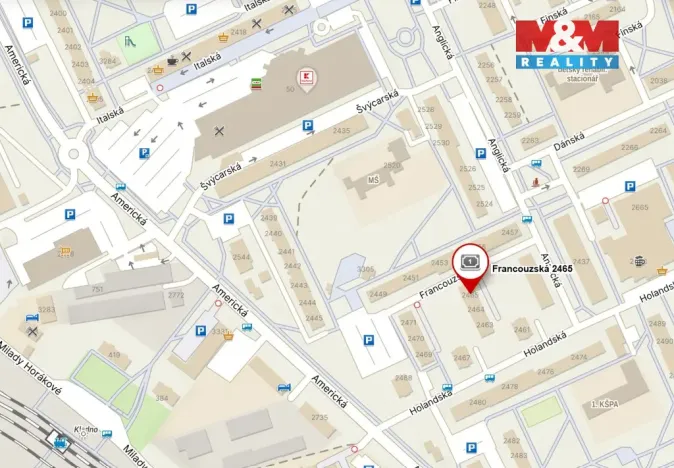 Pronájem bytu 2+1, Kladno - Kročehlavy, Francouzská, 47 m2