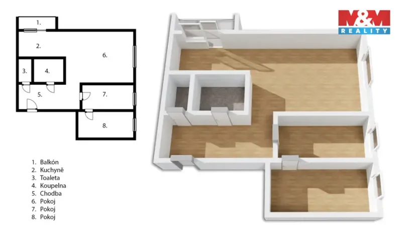 Prodej bytu 3+1, Frýdek-Místek - Místek, Bezručova, 66 m2