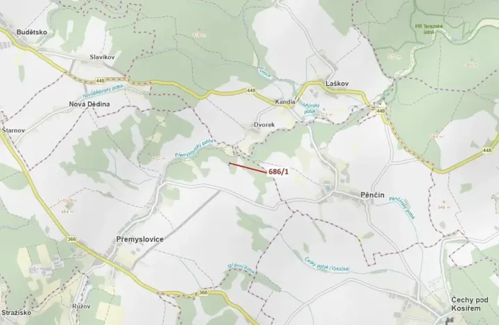 Dražba lesa, Přemyslovice, 1280 m2