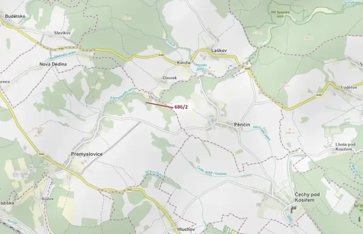 Dražba lesa, Přemyslovice, 1381 m2