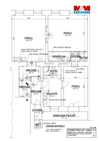 Pronájem bytu 2+kk, Praha - Nové Město, Dlážděná, 80 m2