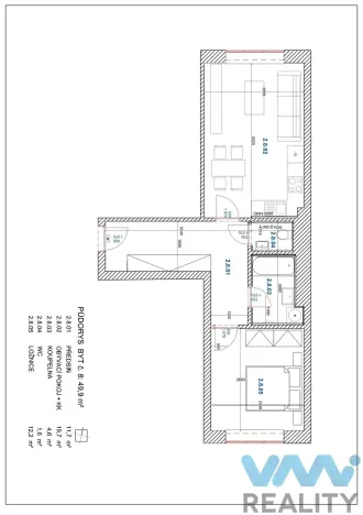 Pronájem bytu 2+kk, Ostrava, 30. dubna, 50 m2