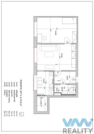 Pronájem bytu 2+1, Ostrava, 30. dubna, 58 m2