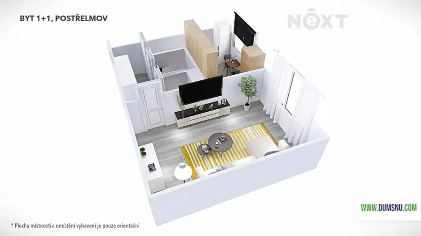 Pronájem bytu 1+1, Postřelmov, Nová, 32 m2