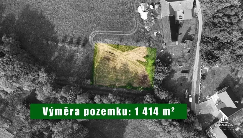 Prodej pozemku, Hustopeče nad Bečvou - Poruba, 1414 m2