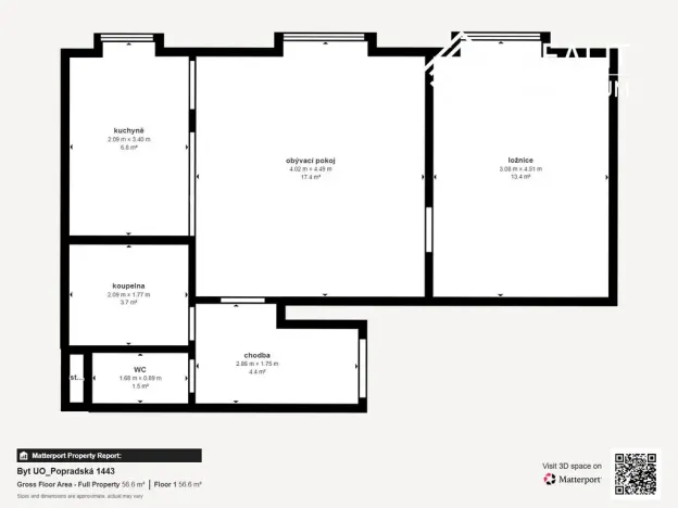 Prodej bytu 2+kk, Ústí nad Orlicí, Popradská, 48 m2