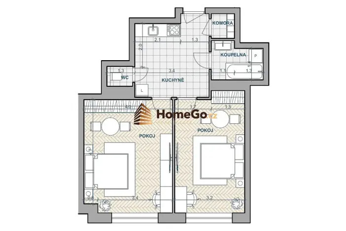 Pronájem bytu 2+1, Praha - Nusle, U gymnázia, 60 m2