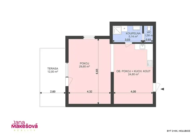 Prodej kanceláře, Holubice, 63 m2