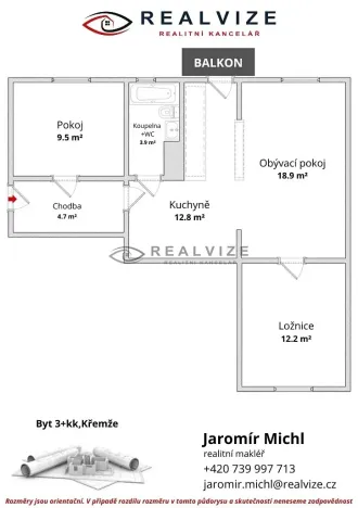 Prodej bytu 3+kk, Křemže, Nový Doubek, 68 m2