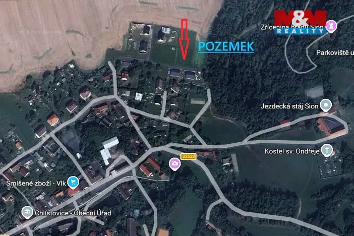 Prodej pozemku pro bydlení, Chlístovice, 1000 m2