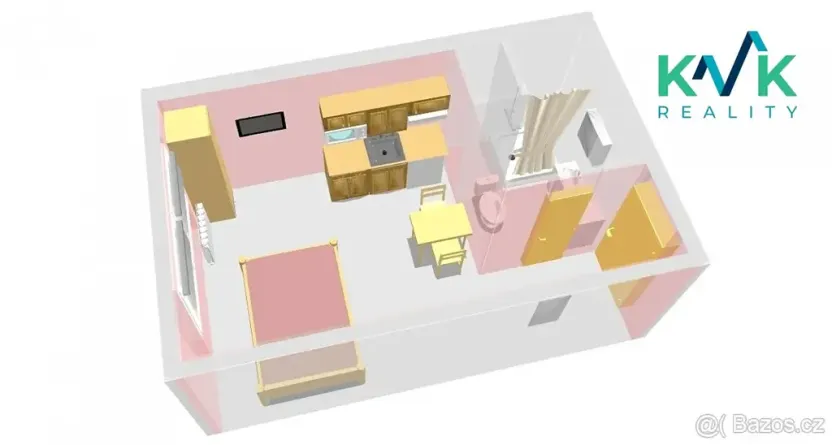 Pronájem bytu 1+kk, Karlovy Vary, Lidická, 21 m2