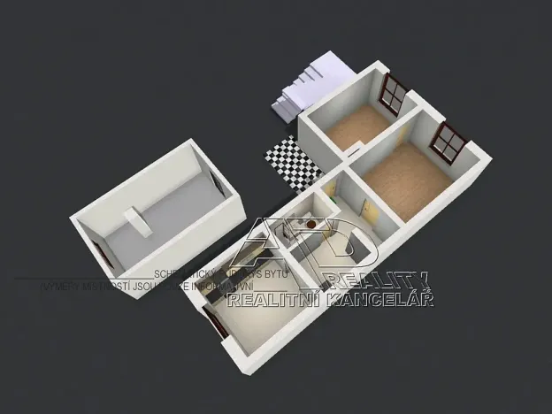 Pronájem bytu 2+1, České Budějovice, 54 m2