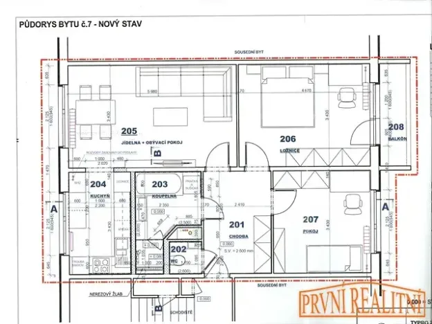 Pronájem bytu 3+1, Uherský Brod, U Špitálu, 75 m2