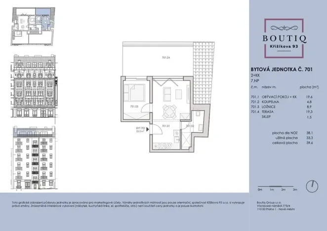 Prodej bytu 2+kk, Praha - Karlín, Křižíkova, 38 m2