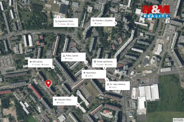 Pronájem bytu 1+kk, Most, Česká, 33 m2