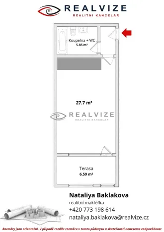 Pronájem bytu 1+kk, České Budějovice, Puklicova, 38 m2