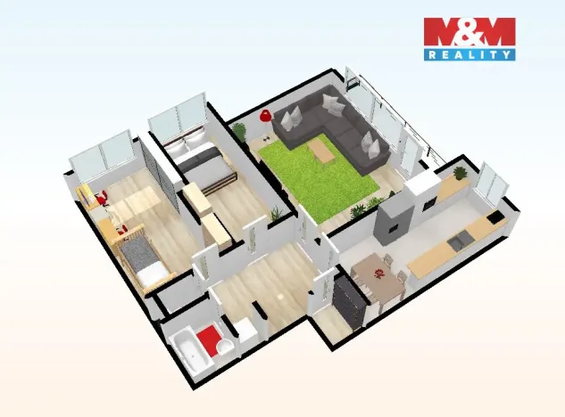 Pronájem bytu 3+1, Havlíčkův Brod, Ledečská, 78 m2