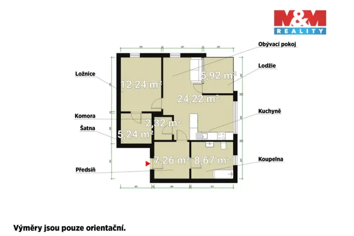 Pronájem bytu 2+kk, Plzeň, Pálavská, 57 m2