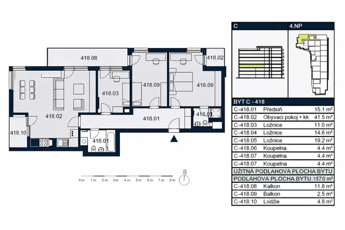 Pronájem bytu 4+kk, Praha - Strašnice, Zvěřinova, 117 m2