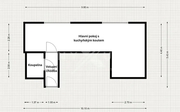 Pronájem bytu 1+kk, Praha - Krč, Antala Staška, 35 m2