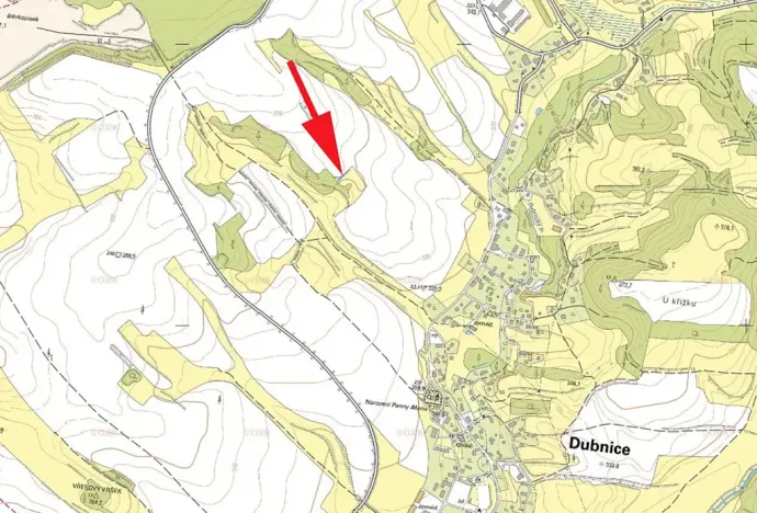 Prodej louky, Dubnice, 305 m2