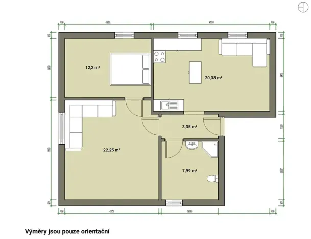 Prodej bytu 2+1, Chodov, Bezručova, 64 m2