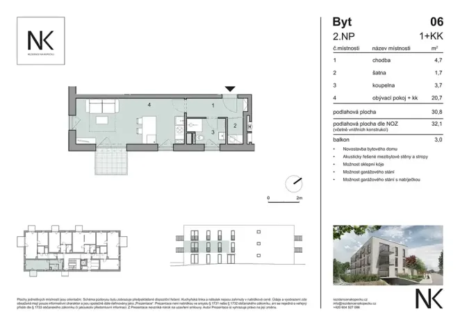 Prodej bytu 1+kk, Třeboň, Na Kopečku, 32 m2