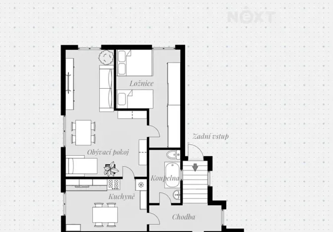 Prodej bytu 2+1, Zahájí, 58 m2