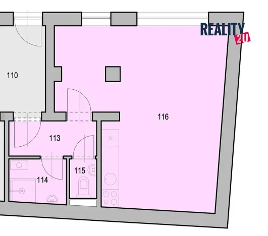 Pronájem bytu 1+kk, Brno, Pramenná, 38 m2