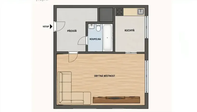 Pronájem bytu 1+1, Praha - Chodov, Brodského, 30 m2