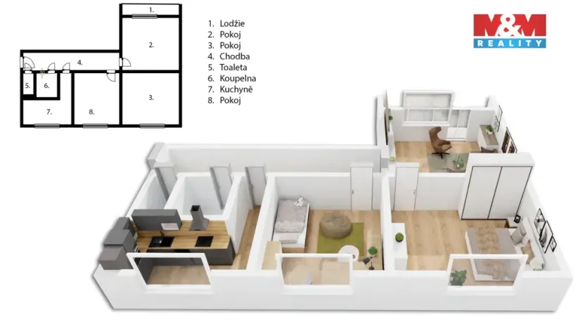 Prodej bytu 3+1, Poděbrady - Poděbrady II, Alešova, 69 m2