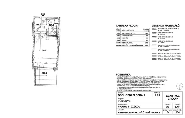 Pronájem bytu 1+kk, Praha - Žižkov, Šrámkové, 29 m2