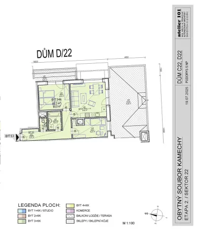 Prodej bytu 3+kk, Brno, Chvalovka, 62 m2