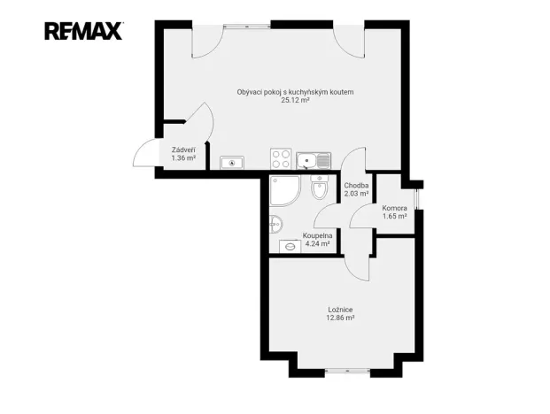 Pronájem bytu 2+kk, Praha - Ruzyně, U letiště, 47 m2