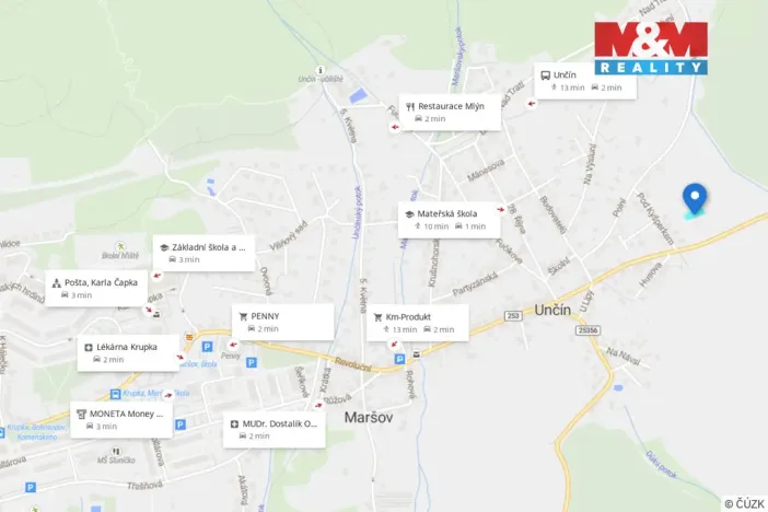 Prodej pozemku pro bydlení, Krupka - Unčín, 762 m2