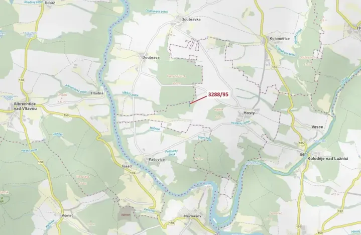 Dražba lesa, Hosty, 1735 m2